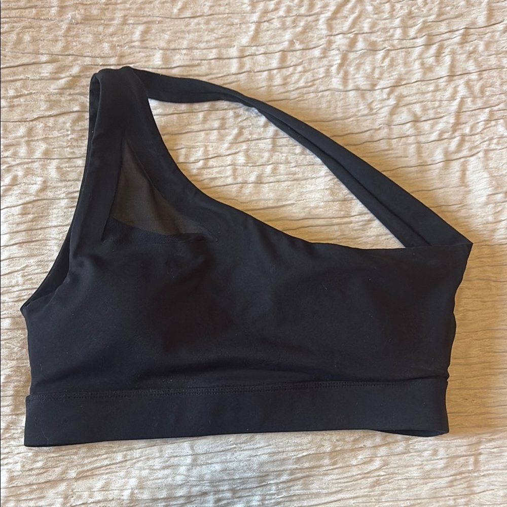 One-Shoulder Black Sports Bra
